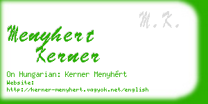 menyhert kerner business card