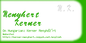 menyhert kerner business card